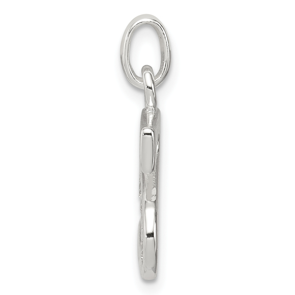 Sterling Silver White CZ Letter S Initial Pendant - Picture 2 of 4